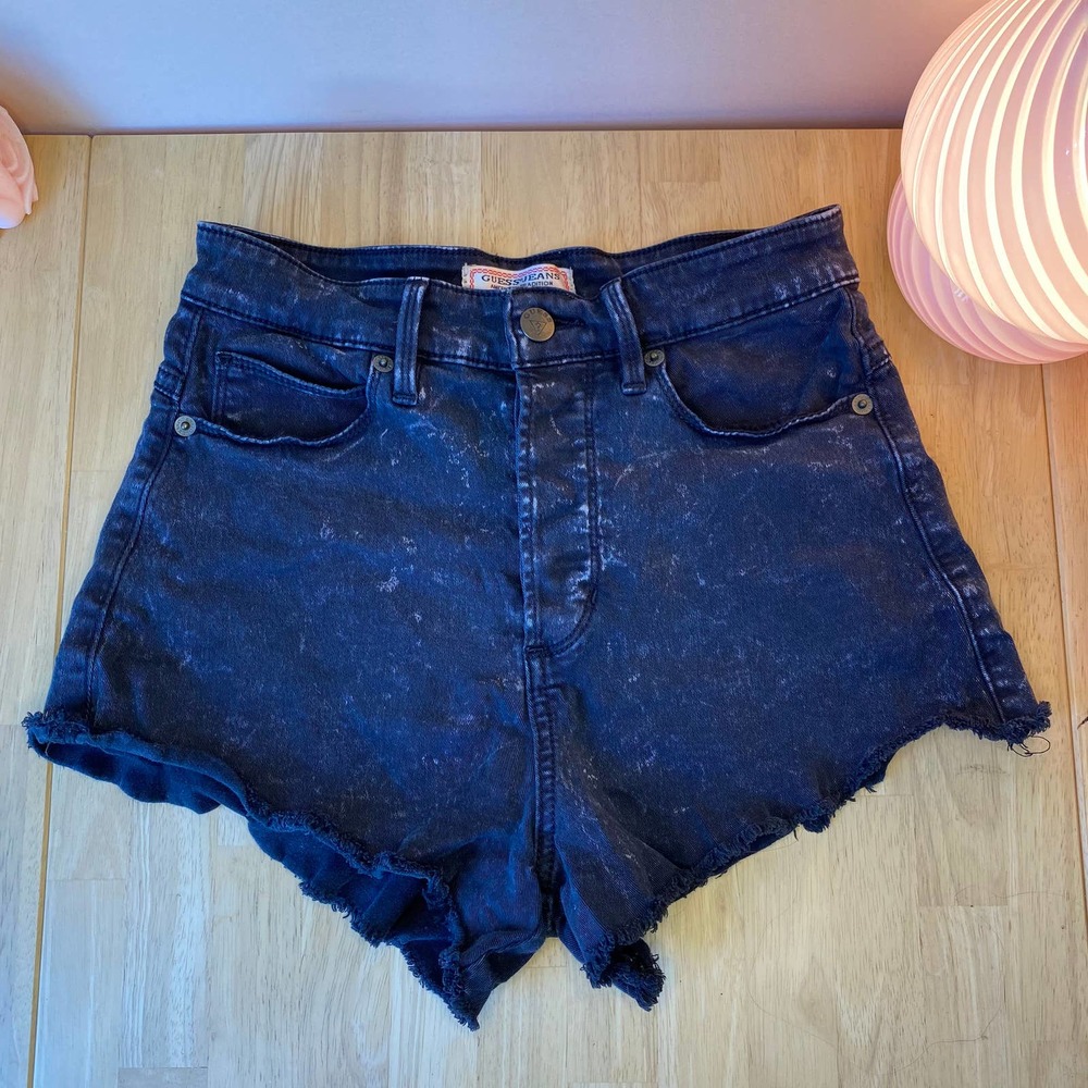 GUESS Jeans Black Denim Shorts, Size 24